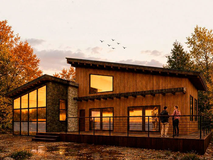 Render del refugi sostenible del projecte premiat